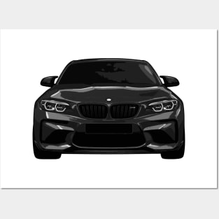 Grey BMW M2 Illustration Posters and Art